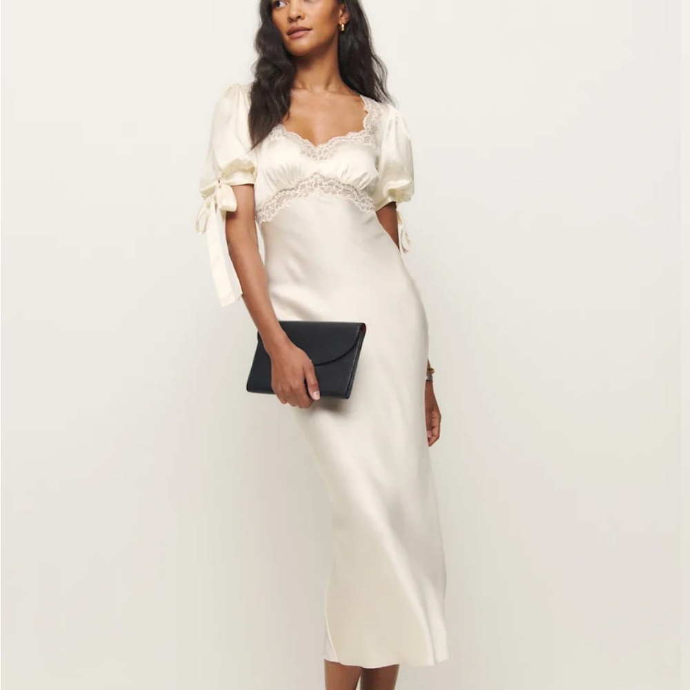 Reformation Stella 100% Silk Midi Dress - Picture 3 of 4